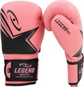 Roze bokshandschoenen met zwarte ster en "LEGEND fit." logo.