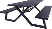 Table de pique-nique en aluminium de luxe MaximaVida Dex 200 cm noir avec cadre exclusif