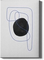 Walljar - Blue Lines - Muurdecoratie - Canvas schilderij