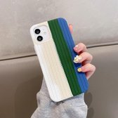 Siliconen beschermhoes met visgraatstructuur voor iPhone 12 Pro (regenboogblauw)