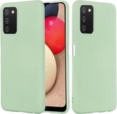 Voor Samsung Galaxy A03s Pure Color Liquid Silicone Shockproof Full Coverage Case (Groen)