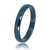 My Bendel - Keramieken Ring Facet Geslepen Donker Blauw 3mm - Keramieken Ring • Facet Geslepen • 3 Mm • Donkerblauw - met Luxe Cadeauverpakking | Sieraden Voor Dames | Maat 16.00 Mm / Maat 50