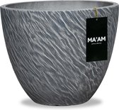 MA'AM Nova - bloempot - rond - 44x36 - zwart/grijs - industrieel stoer botanisch plantenpot decoratie buiten/binnen