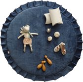 Speelmat / Speelkleed Kinderkamer Velvet Donkerblauw Wigiwama - Vloerkleed