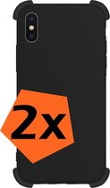 Hoes voor iPhone Xs Max Hoesje Zwart Shock Proof Case - Hoes voor iPhone Xs Max Hoes Cover - Zwart - 2 Stuks