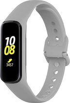 Siliconen Smartwatch bandje - Geschikt voor Samsung Galaxy Fit 2 siliconen bandje - grijs - Strap-it Horlogeband / Polsband / Armband