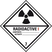 ADR klasse 7 sticker radioactief 1, zeewaterbestendig 150 x 150 mm