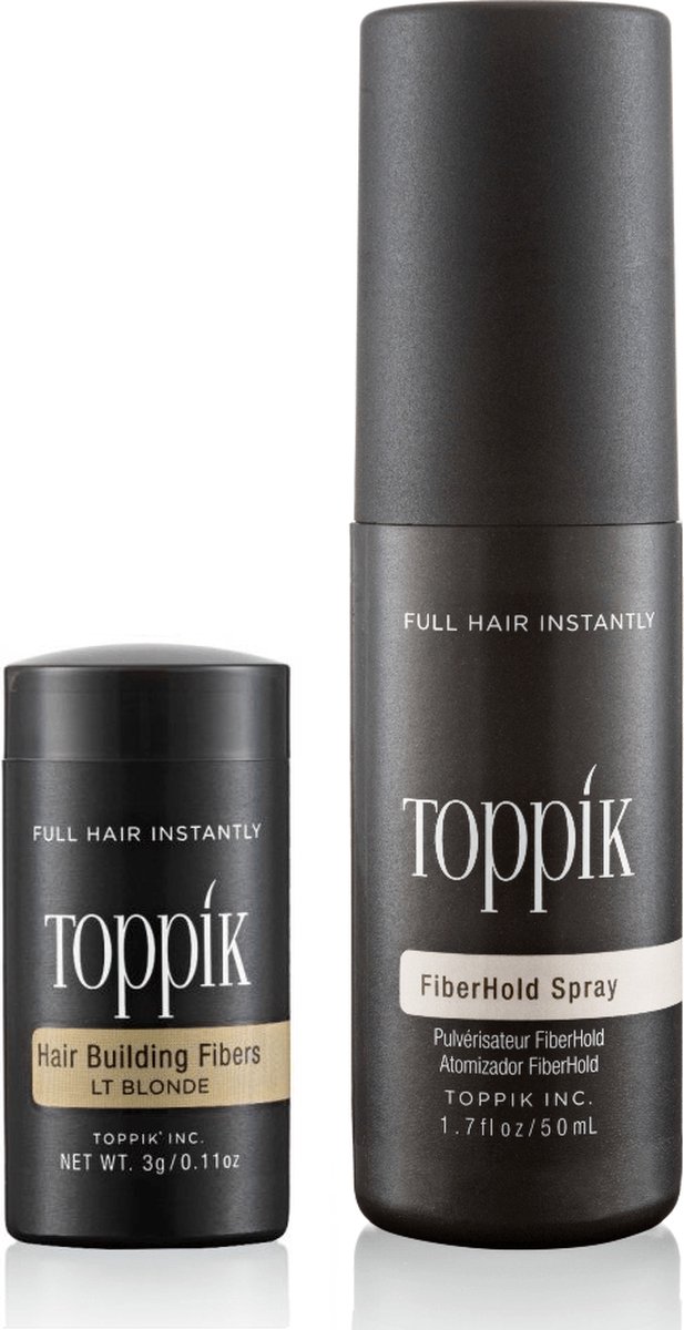 Toppik Hair Fibers Probeerset Lichtblond - Toppik hair fibers 3 gram + 50 ml Fiberhold Spray - Handig voor op reis