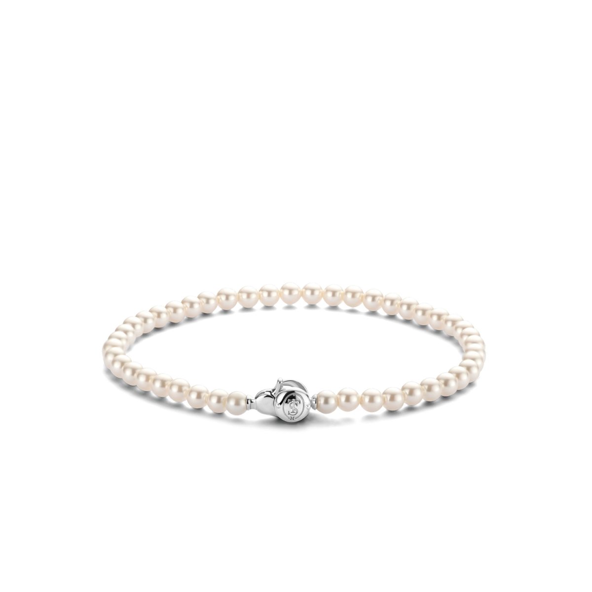 TI SENTO Dames Armband - 925 zilver - Wit parel - Maat M - 2908PW
