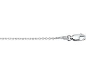 YO&NO - Ketting -Zilver - Anker - Gediamanteerd - 1,3mm - 41 + 4cm - Sieraden vrouw - Gerhodineerd - Zilver 925