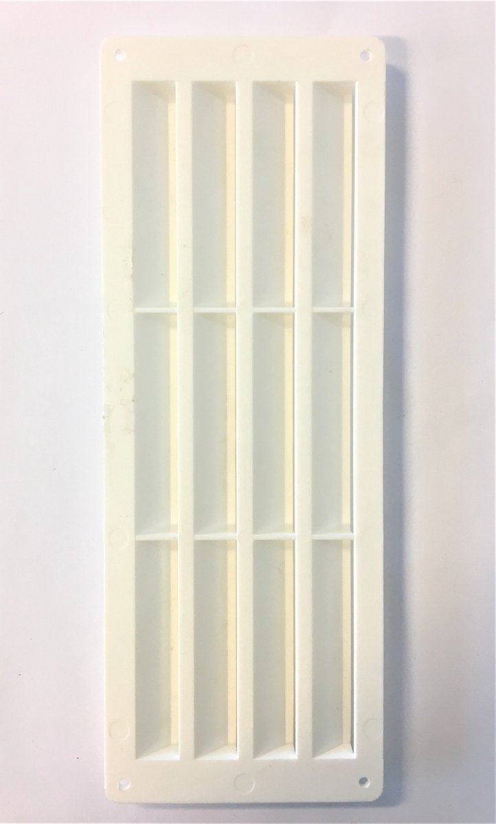 Ventilatierooster Wit opbouw 24x9cm