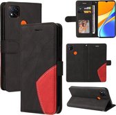 Voor Xiaomi Redmi 9C Dual-color Splicing Horizontale Flip PU Lederen Case met Houder & Kaartsleuven & Portemonnee (Zwart)