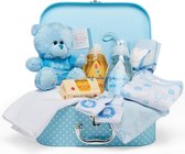 Kraammand -Baby Gift Set, Pasgeboren en doopcadeau idee, schattige keepsake box met teddy, kleding, bib, bubble bad, baby geschenken voor jongens en meisjes roze - (WK 02122)