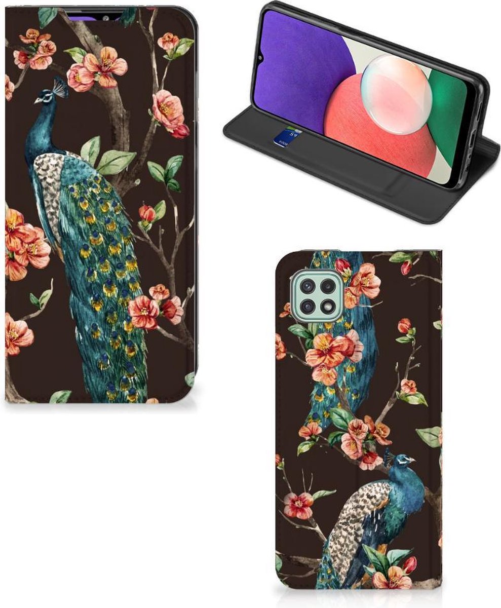 Samsung Galaxy A22 5G Hoesje maken Pauw met Bloemen