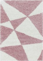 Extra hoogpolig shaggy vloerkleed Tango - roze - 140x200 cm