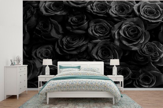 Papier peint - Papiers Papier peint photo Fleurs - Roses - Zwart - Largeur 315 cm x Hauteur 260 cm