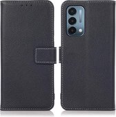 Voor OnePlus Nord N200 Litchi Textuur PU + TPU Horizontale Flip Leather Case met Houder & Kaartsleuven & Portemonnee (Donkerblauw)