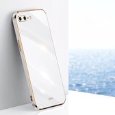 XINLI rechte 6D plating gouden rand TPU schokbestendige hoes voor iPhone 8 Plus / 7 Plus (wit)