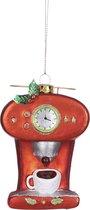 House of Seasons Koffiemachine Kerst Ornament - L4,5 x B3 x H2 cm - Rood