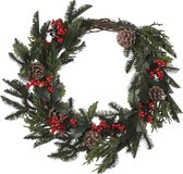 House of Seasons Larry Kerstkrans - Ø50 cm - Groen, Rood
