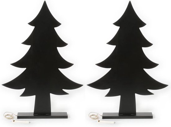 2x stuks kerst woondecoratie houten kerstboom krijtbord 51 cm - kerst  homedeco | bol.com