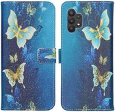 iMoshion Design Softcase Book Case Samsung Galaxy A32 (5G) hoesje - Blue Butterfly