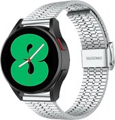 Strap-it Luxe RVS horlogeband - geschikt voor Samsung Galaxy Watch 6 / 6 Classic / Galaxy Watch 5 / 5 Pro / Galaxy Watch 4 / 4 Classic - metalen bandje geschikt voor Galaxy Watch 4-5-6 alle varianten - zilver