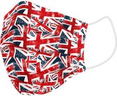 Hygiënisch en herbruikbaar gezichtsmasker gemaakt van stof UK Flags Volwassen