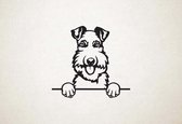 Draadharige foxterrier - hond met pootjes - XS - 24x26cm - Zwart - wanddecoratie