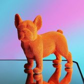 BaykaDecor - Uniek Franse Bulldog Beeld - Korrel Design - Moderne Kunst - Puppy Beeldje Woondecoratie - Cadeau - Oranje - 20 cm