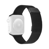 Verstelbare Dual Section Milan vervangende horlogeband voor Apple Watch Series 6 & SE & 5 & 4 40 mm / 3 & 2 & 1 38 mm (zwart)