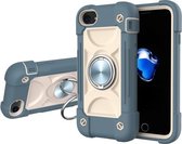Schokbestendige siliconen + pc-beschermhoes met dubbele ringhouder voor iPhone 6/6s/7/8/SE 2020 (Daisy Blue)