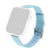 Geweven canvas nylon polsband horlogeband voor serie 6 & SE & 5 & 4 44 mm / 3 & 2 & 1 42 mm (hemelsblauw)