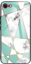 Marmer gehard glas achterkant TPU grenshoes voor iPhone SE (2020) (HCBL-7)