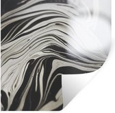Muurstickers - Sticker Folie - Marmer - Wit - Luxe - Zwart - 80x80 cm - Plakfolie - Muurstickers Kinderkamer - Zelfklevend Behang - Zelfklevend behangpapier - Stickerfolie