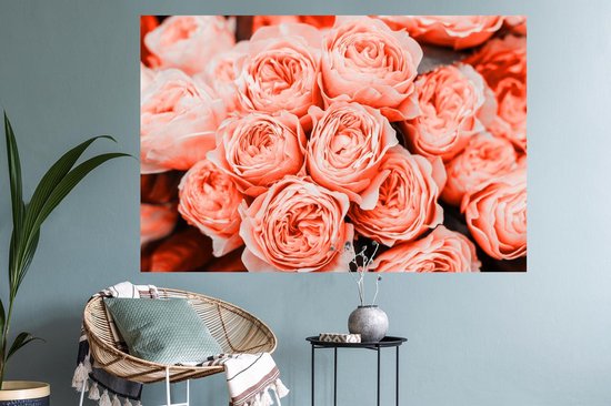 Stickers muraux - Film autocollant - Roses - Bouquet - Rose - 120x80 cm - Film adhésif - Stickers muraux Chambre d'enfant - Papier peint autocollant