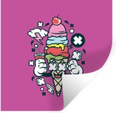 Stickers muraux - Glace - Vintage - Coupe - 50x50 cm - Film adhésif