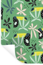 Stickers muraux - Film autocollant - Toucan - Feuilles - Vert - 40x60 cm - Film adhésif - Stickers muraux Chambre d'enfant - Papier peint autocollant