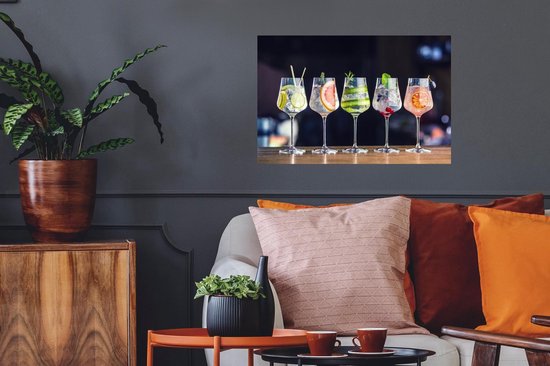 Stickers muraux - Film autocollant - Cocktail - Verre à vin - Restaurant - Été - 60x40 cm - Film adhésif - Stickers muraux muraux Chambre d'enfant - Papier peint autocollant - Papier peint autocollant - Film autocollant