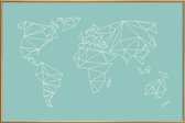 JUNIQE - Poster met kunststof lijst Geometrical World Green -40x60