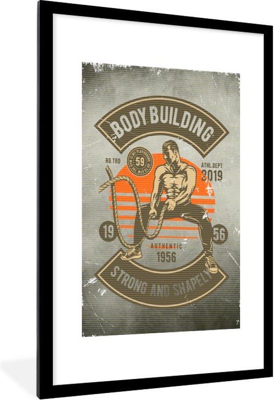 Cadre photo avec affiche - Vintage - Gym - Corde - 60x90 cm - Cadre pour affiche
