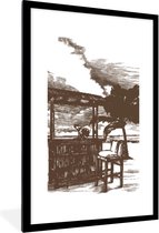 Cadre photo avec affiche - Plage - Cabane - Palmier - 80x120 cm - Cadre pour affiche