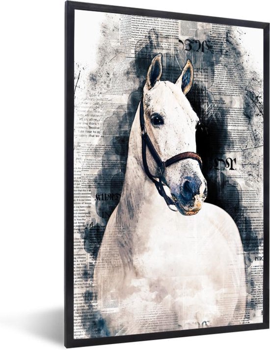 Affiche avec cadre Cheval - Wit - Journal - 40x60 cm