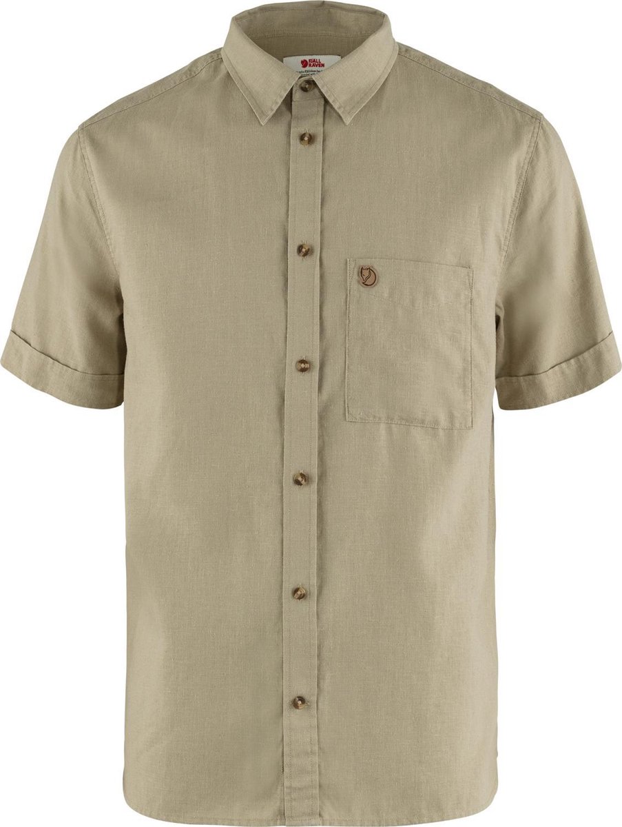 Fjallraven Ovik Travel Shirt SS Men Outdoorblouse Heren Beige