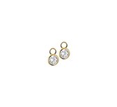 YO&NO - Oorbellen - Goud - Oorringhangers - Zirkonia -  9/6mm - Sieraden vrouw - 14k - 585 Goud
