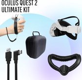 Oculus Quest 2 VR Accessoires - Ultimate kit - Elite trap - Face Kit - Oculus Link kabel - Knuckle Strap - Case - VR accessoires - Oculus Quest 2 - Zwart