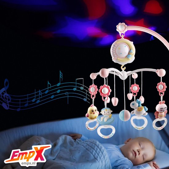 Muziekmobiel met laser projectie! Baby muziekmobiel Inclusief