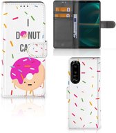 Smartphone Hoesje Sony Xperia 5III Bookcase met Quotes Donut Cadeautjes voor Meisjes
