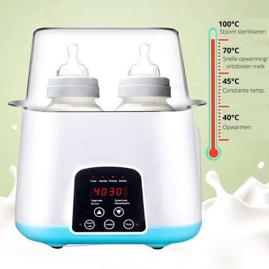 4-in-1 flessenwarmer – blauw – flessenwarmer – melkwarmer – babyvoeding verwarmer ‖ de handigste accessoire voor jouw babyflesjes