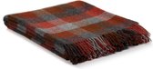 MOST wollen plaid Fireside Check - 100% wol - rood/grijs geblokt